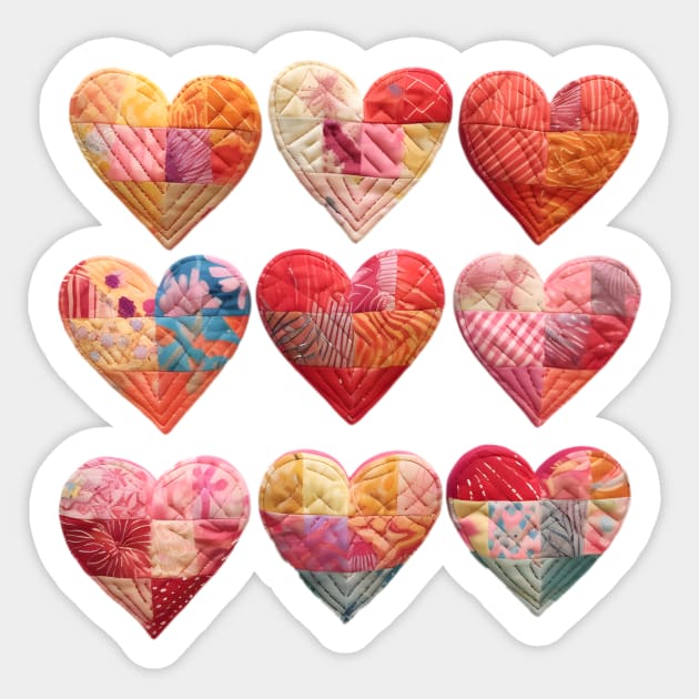 Patchwork Hearts Collection Sticker by Mistywisp